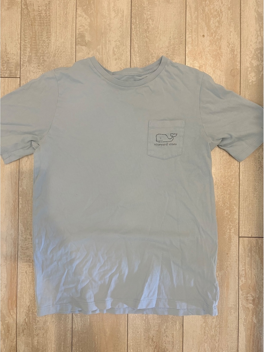 Vineyard Vines Whale Pocket T Shirt Medium Light Blue Short Sleeve Tee